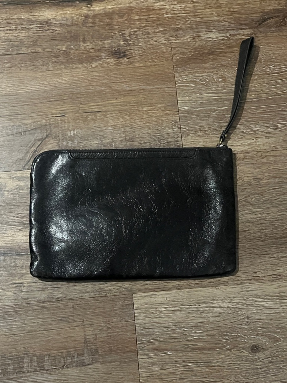 HOBO black Leather Accent wristlet